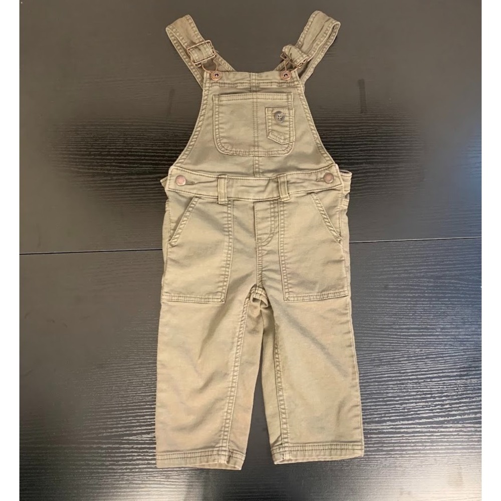 Genuine Kids From Oshkosh Green Bib Overalls Adjustable Straps Toddler Size‎ 2T